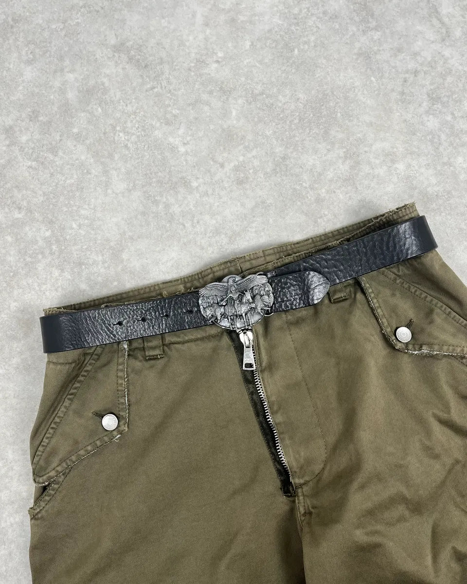 Diesel Black Leather Farm Avant-Garde Buckle Belt nFHvuow 0