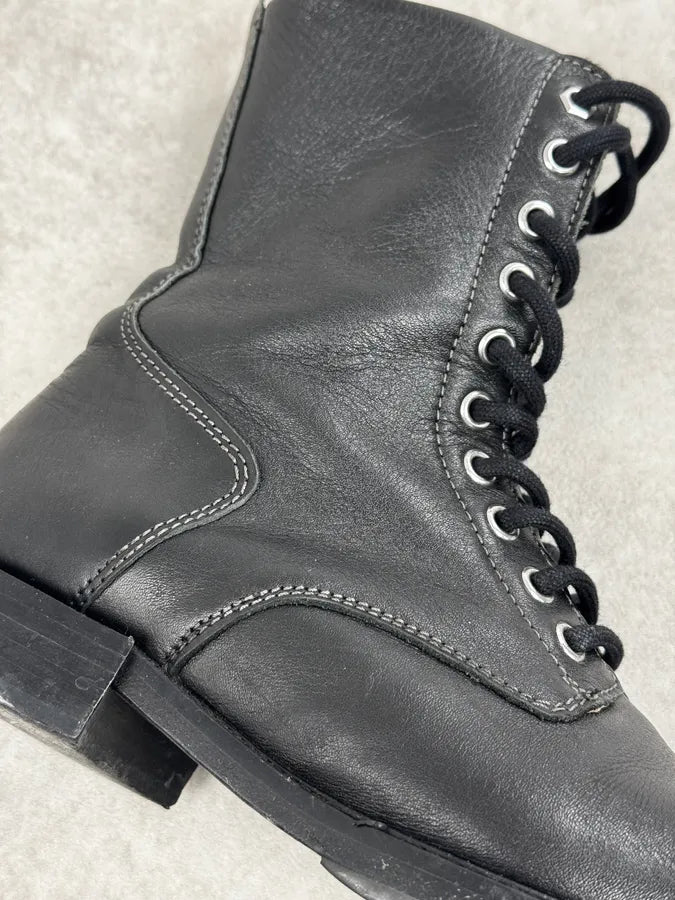 Diesel Black Minimalist Biker Leather Boots xNJxqsu 4