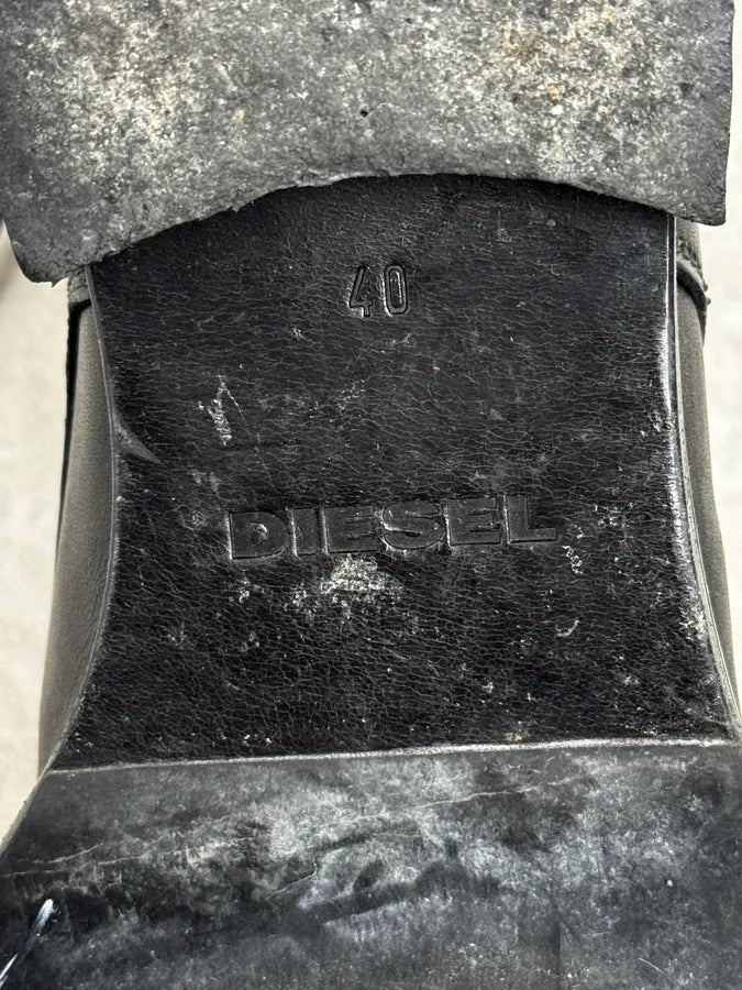 Diesel Black Minimalist Biker Leather Boots xNJxqsu 8