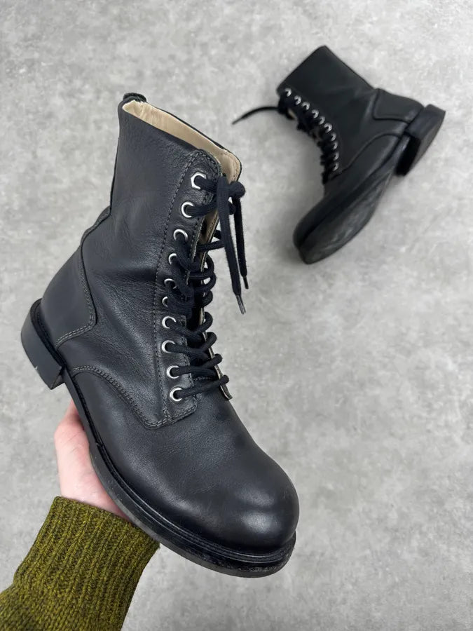 Diesel Black Minimalist Biker Leather Boots xNJxqsu 0
