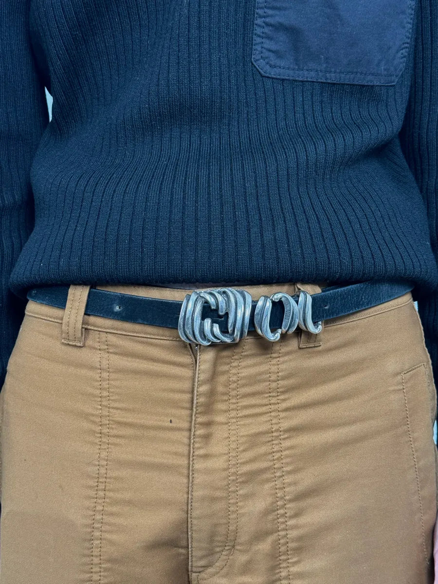 Diesel Black Minimalist Contemporary Leather Belt EtTNNve 1