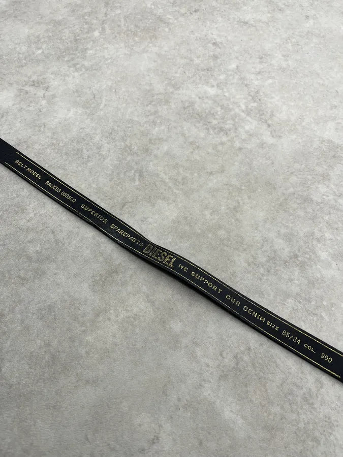 Diesel Black Minimalist Contemporary Leather Belt EtTNNve 8