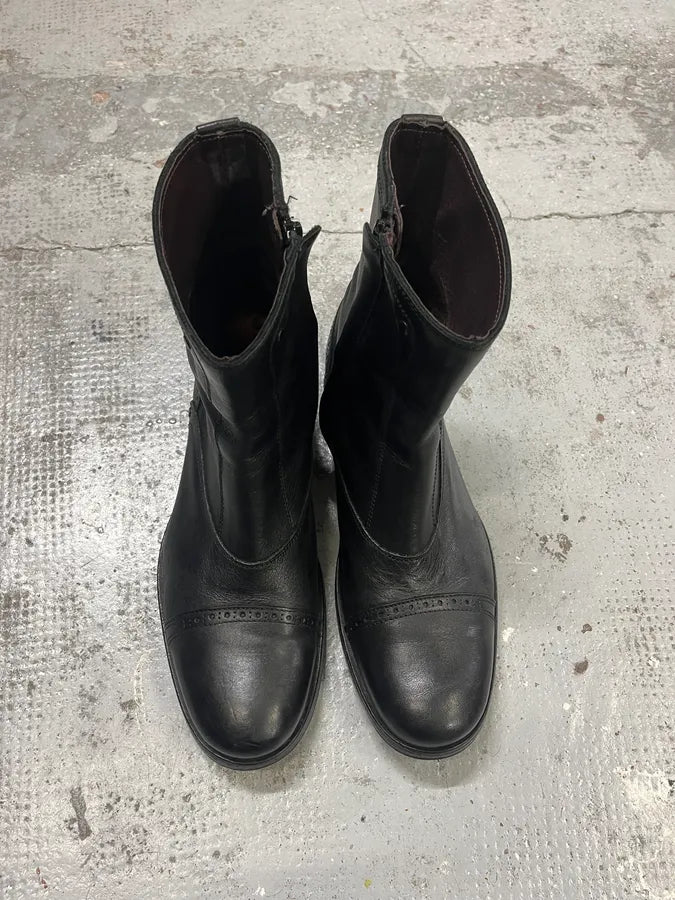 Diesel Black Minimalist Leather Boots cjwBqRG 1