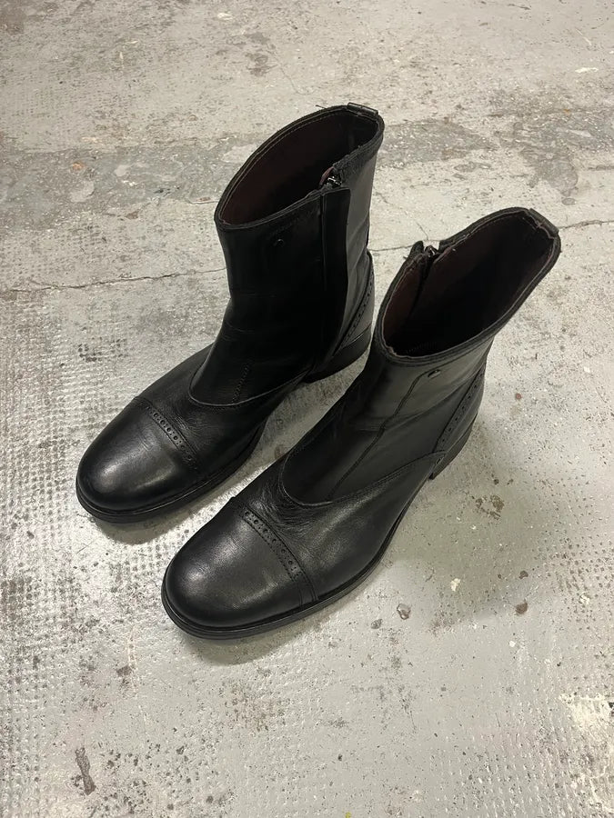 Diesel Black Minimalist Leather Boots cjwBqRG 2
