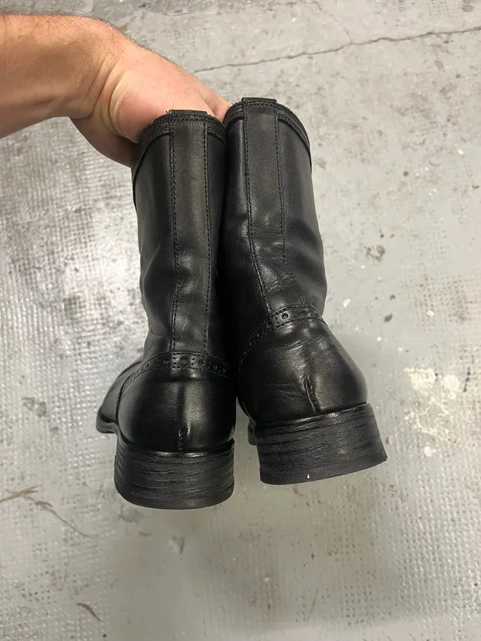 Diesel Black Minimalist Leather Boots cjwBqRG 3