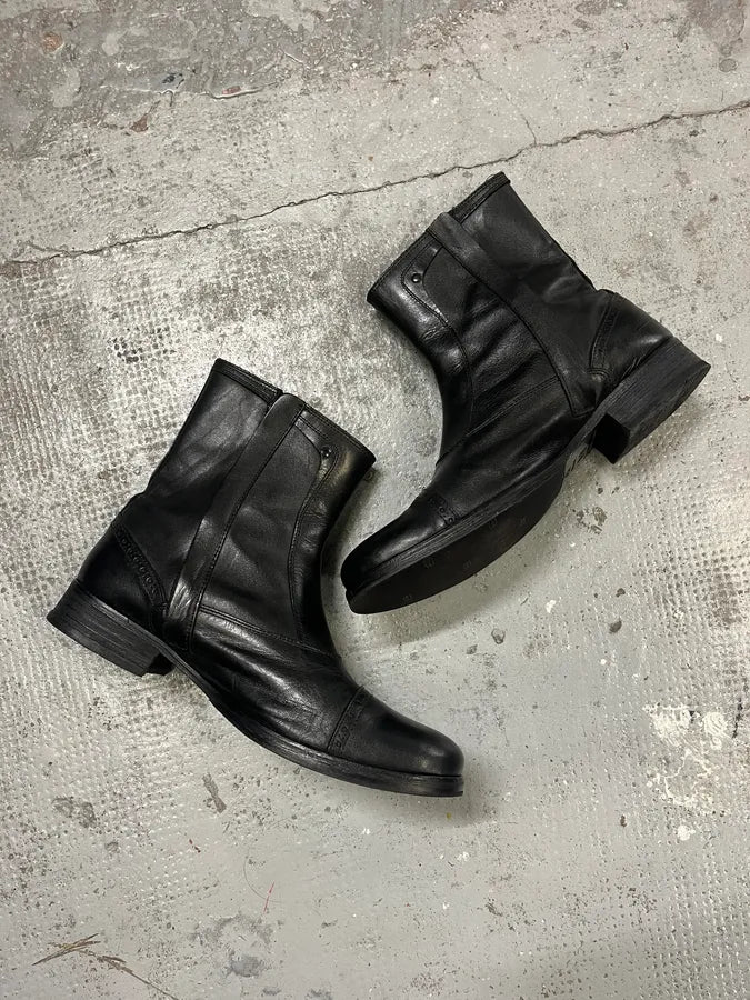 Diesel Black Minimalist Leather Boots cjwBqRG 4