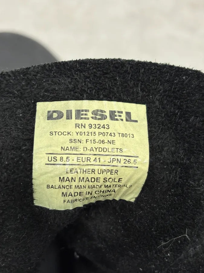 Diesel Black Multilaced Combat Leather Boots sKUCoeO 9