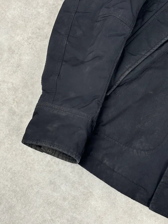 Diesel Black Nylon Sherpa Collar Bomber Jacket  rHzvTbV 7