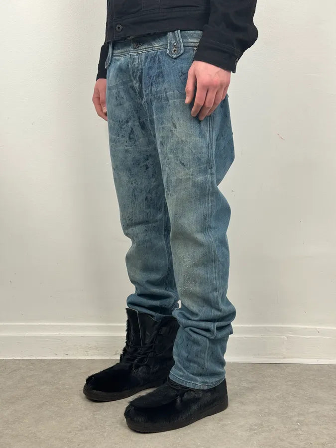 Diesel Abstract Painted Denim Blue Jeans kpTqoyq 1