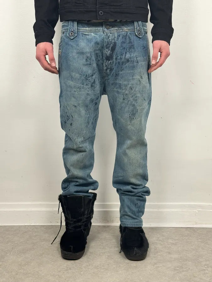 Diesel Abstract Painted Denim Blue Jeans kpTqoyq 0