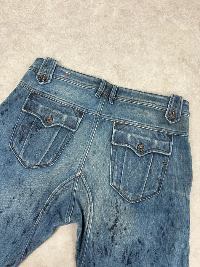 Diesel Abstract Painted Denim Blue Jeans kpTqoyq 6