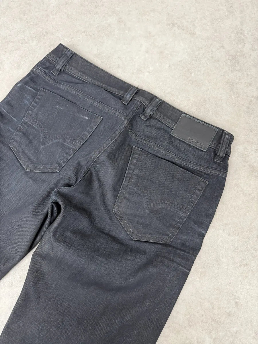 Diesel Black Stretch Biker Denim Jeans YZkOuYq 5