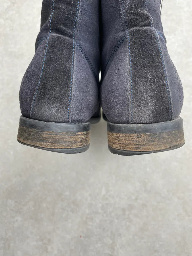 Diesel Blue Petrol Suede Leather Zip Boots MEjRqIo 7