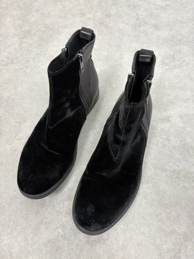 Diesel Black Velvet Leather Chelsea Boots uaADjFK 2