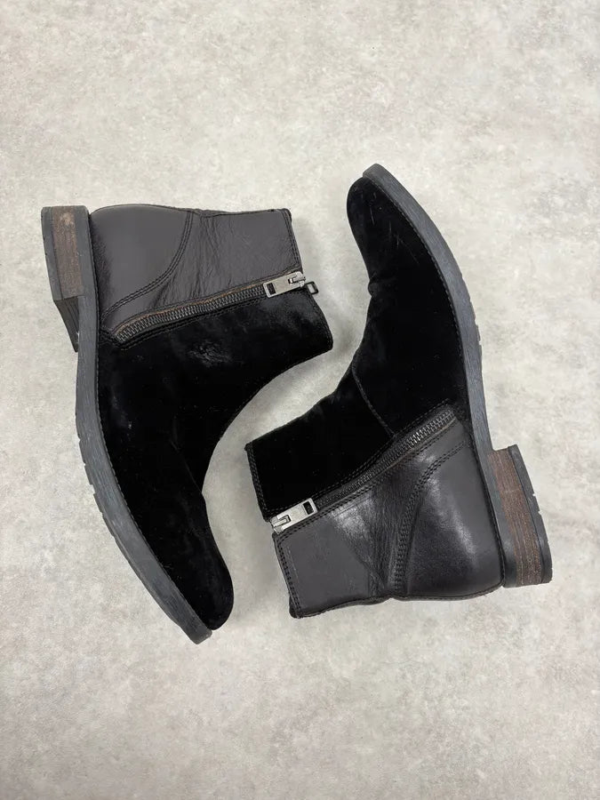 Diesel Black Velvet Leather Chelsea Boots uaADjFK 5