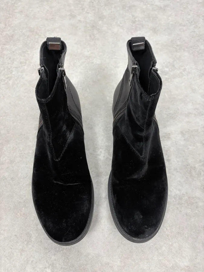 Diesel Black Velvet Leather Chelsea Boots uaADjFK 1