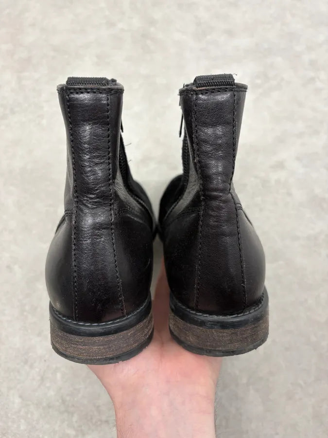 Diesel Black Velvet Leather Chelsea Boots uaADjFK 7