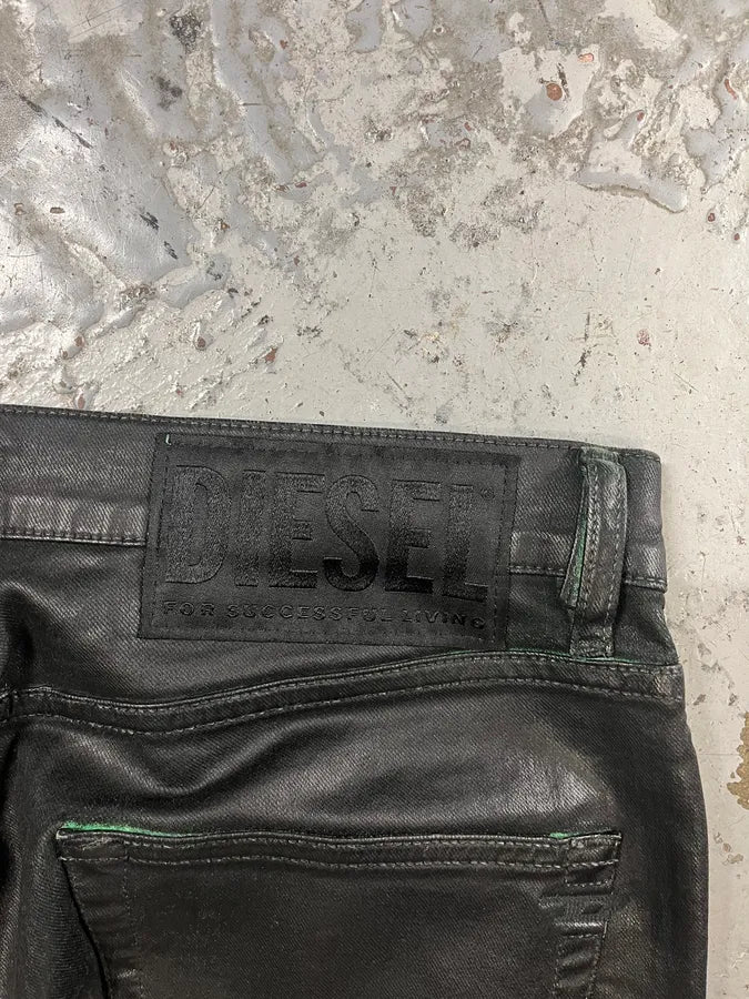 Diesel Black Waxed Avant Garde Slim Denim Jeans ggJWncZ 7