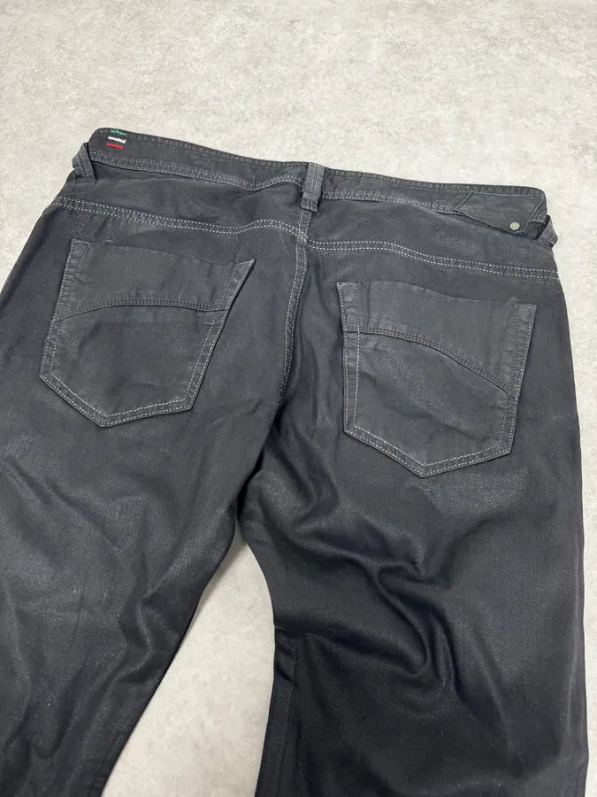 Diesel Black Waxed Coated Straight Jeans iQofMjZ 6