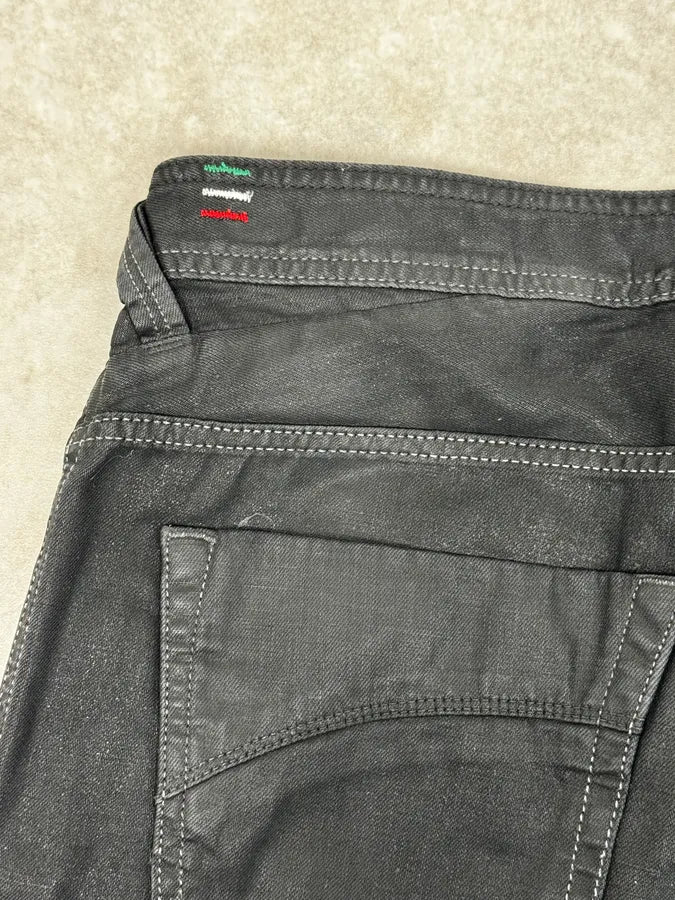 Diesel Black Waxed Coated Straight Jeans iQofMjZ 8