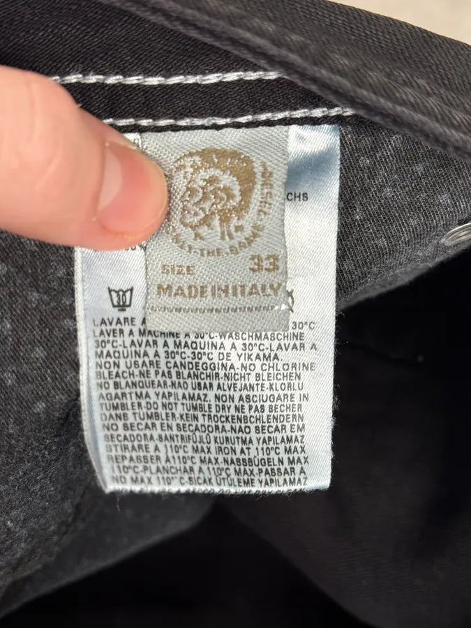 Diesel Black Waxed Coated Straight Jeans iQofMjZ 10