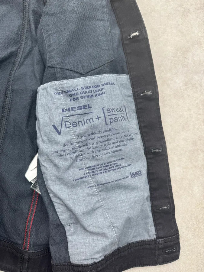 Diesel Black Waxed Obscure Denim Jacket QCduYMu 9