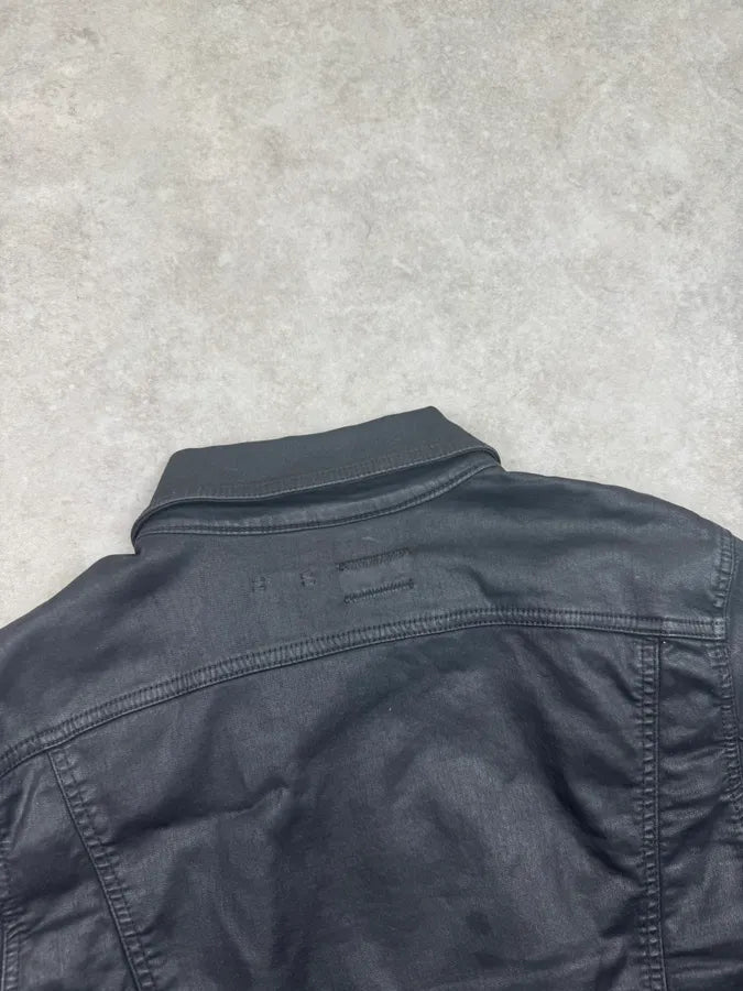 Diesel Black Waxed Obscure Denim Jacket QCduYMu 5