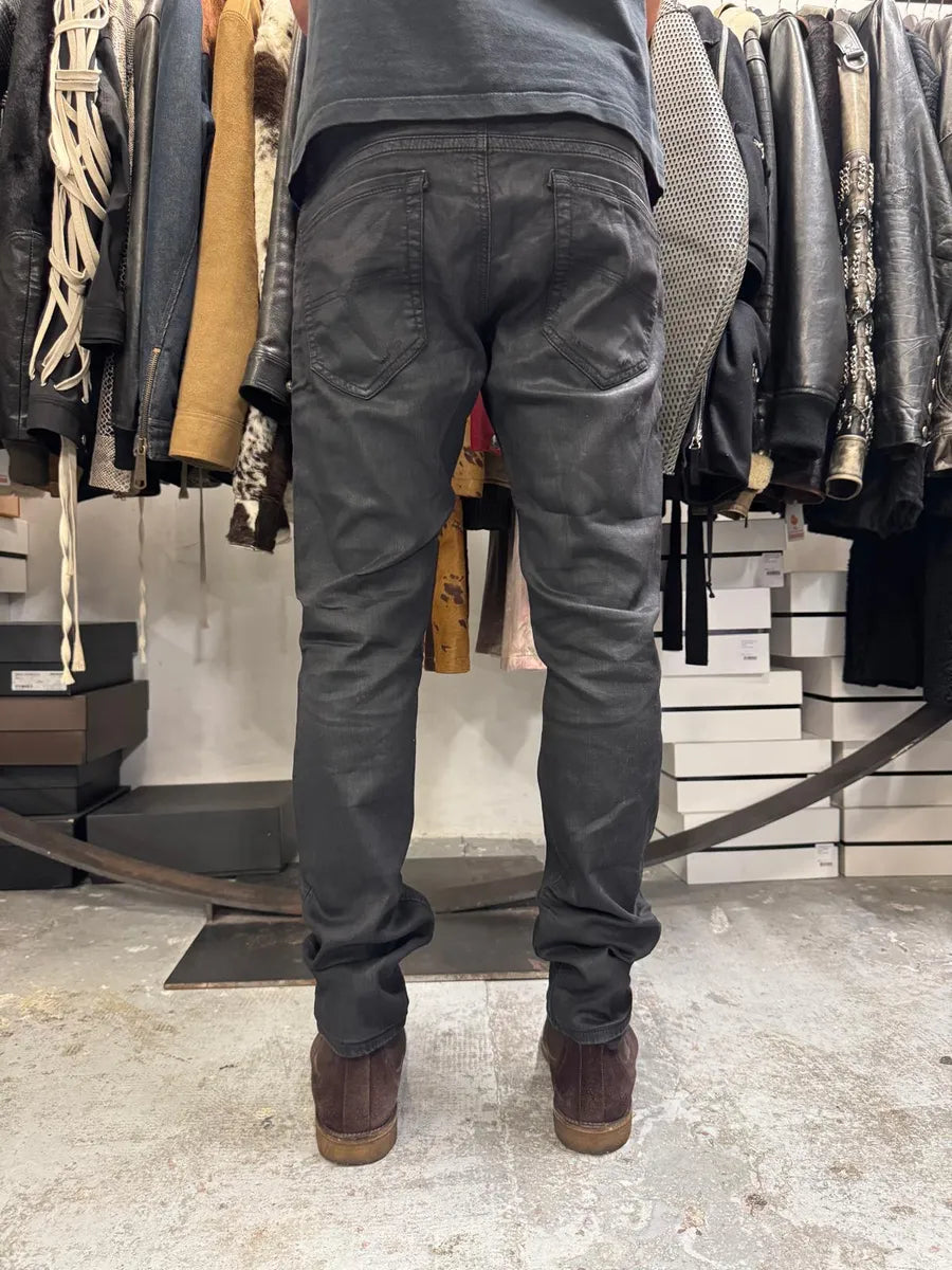 Diesel Black Waxed Effect Slim Denim Jeans BQOGmyT 3
