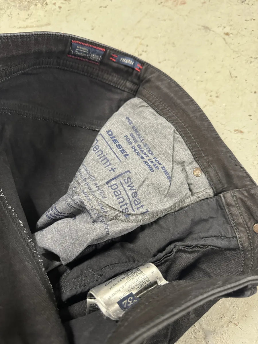 Diesel Black Waxed Effect Slim Denim Jeans BQOGmyT 8