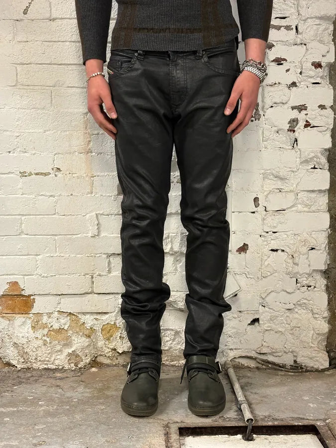 Diesel Black Waxed Avant-Garde Jeans yXzwzMz 1