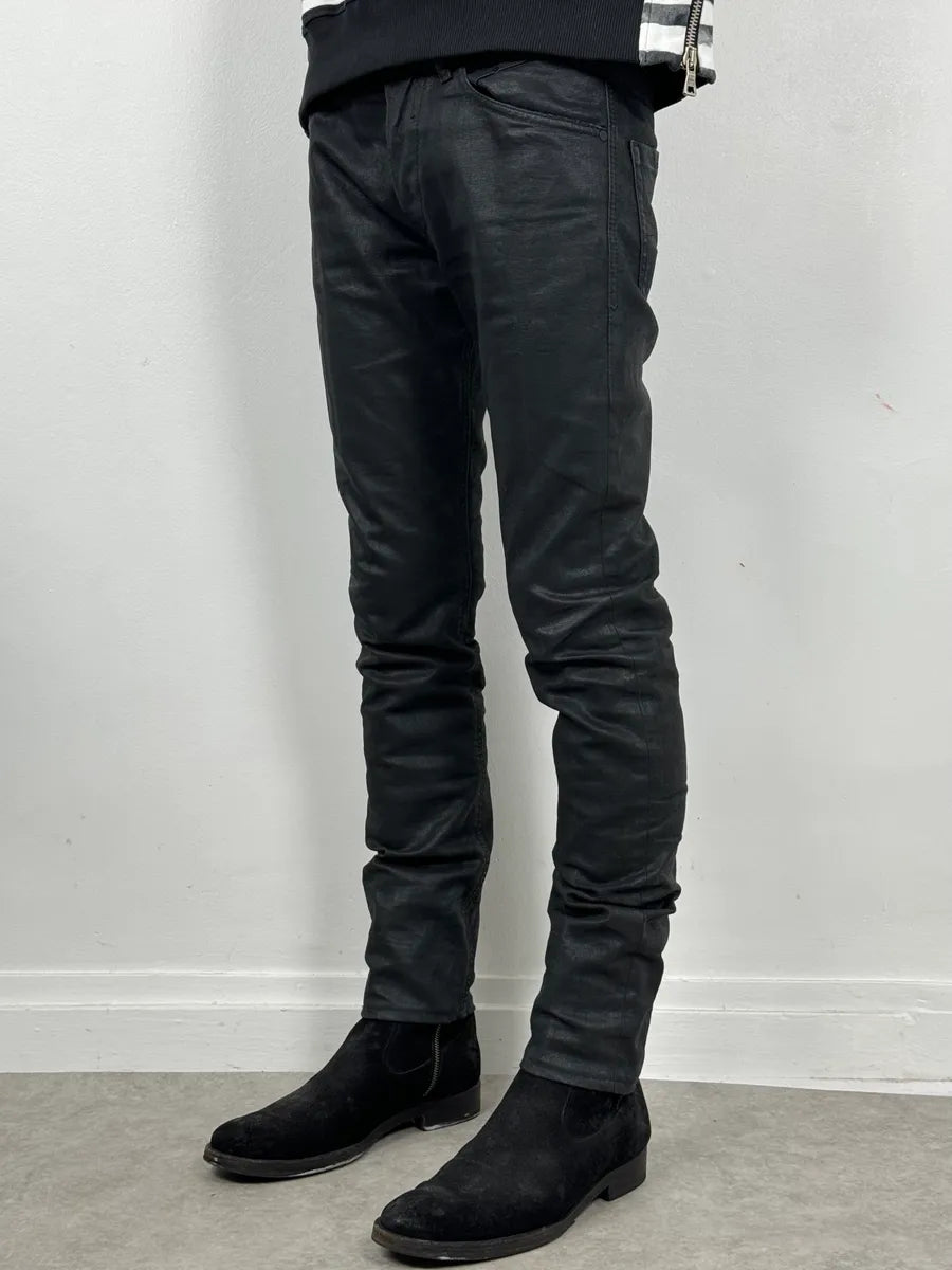 Diesel Black Waxed Slim Denim Jeans iOnFgCy 2