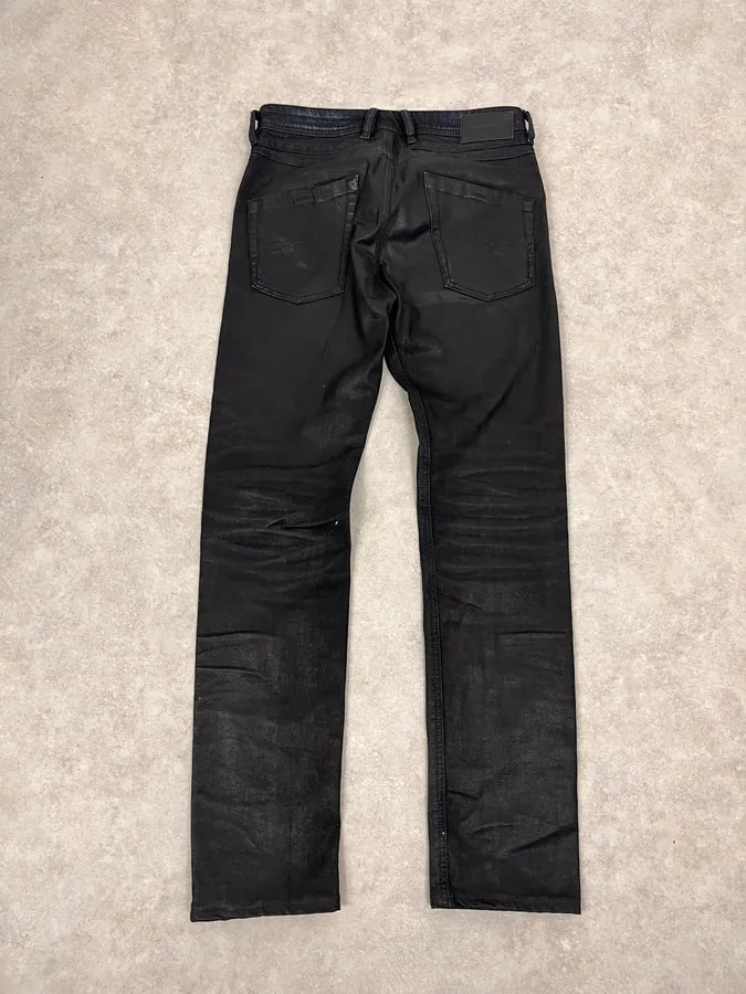 Diesel Black Waxed Slim Denim Jeans iOnFgCy 8