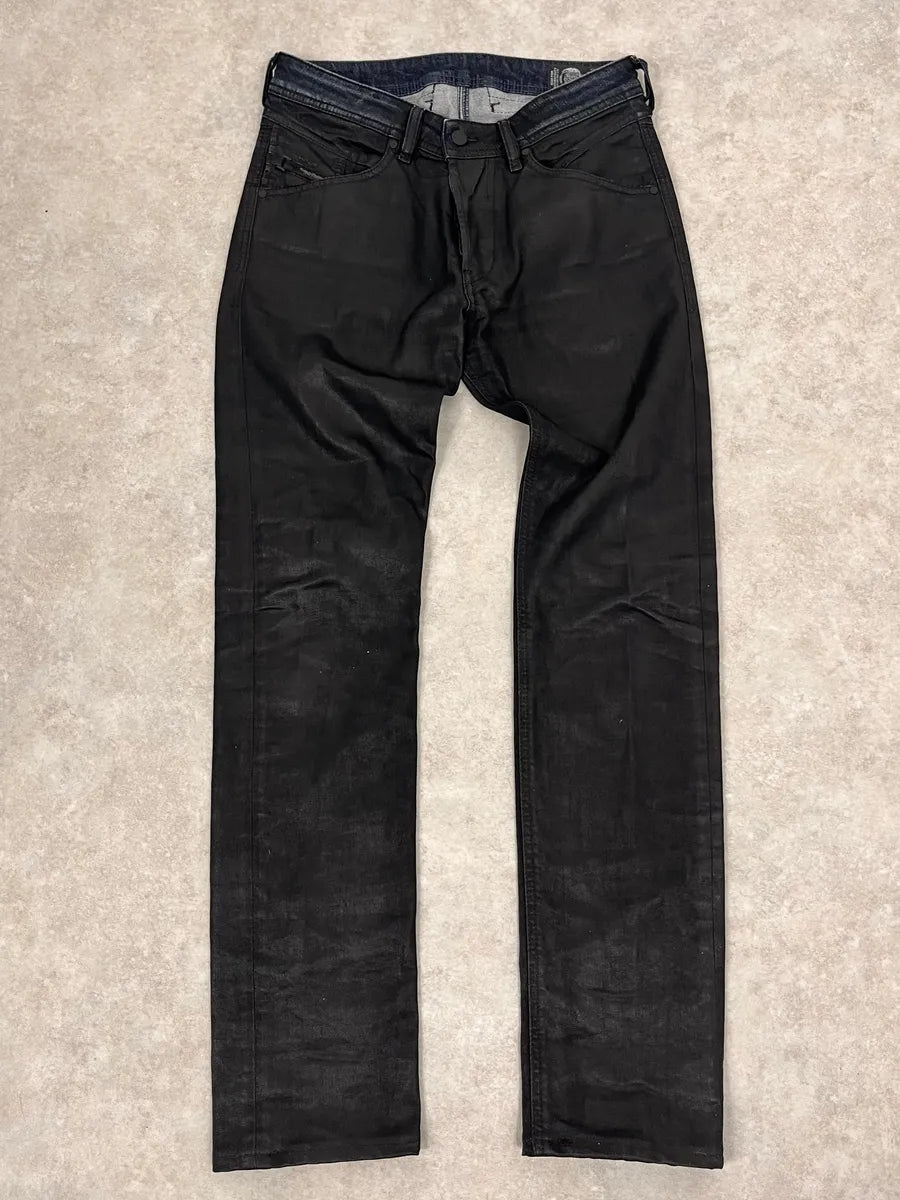 Diesel Black Waxed Slim Denim Jeans sTjStnr 4