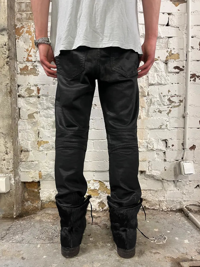Diesel Black Waxed Slim Zip Denim Jeans IDvDRxI 3