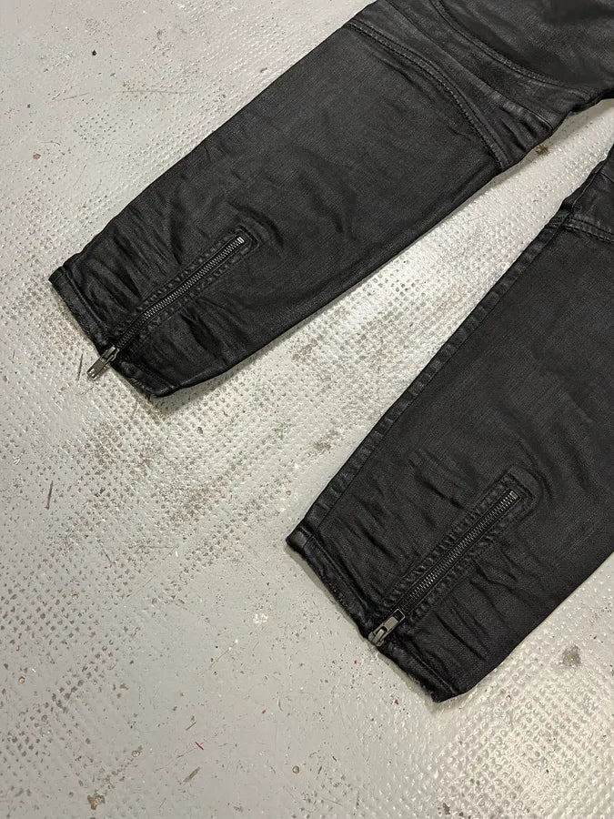 Diesel Black Waxed Slim Zip Denim Jeans IDvDRxI 8