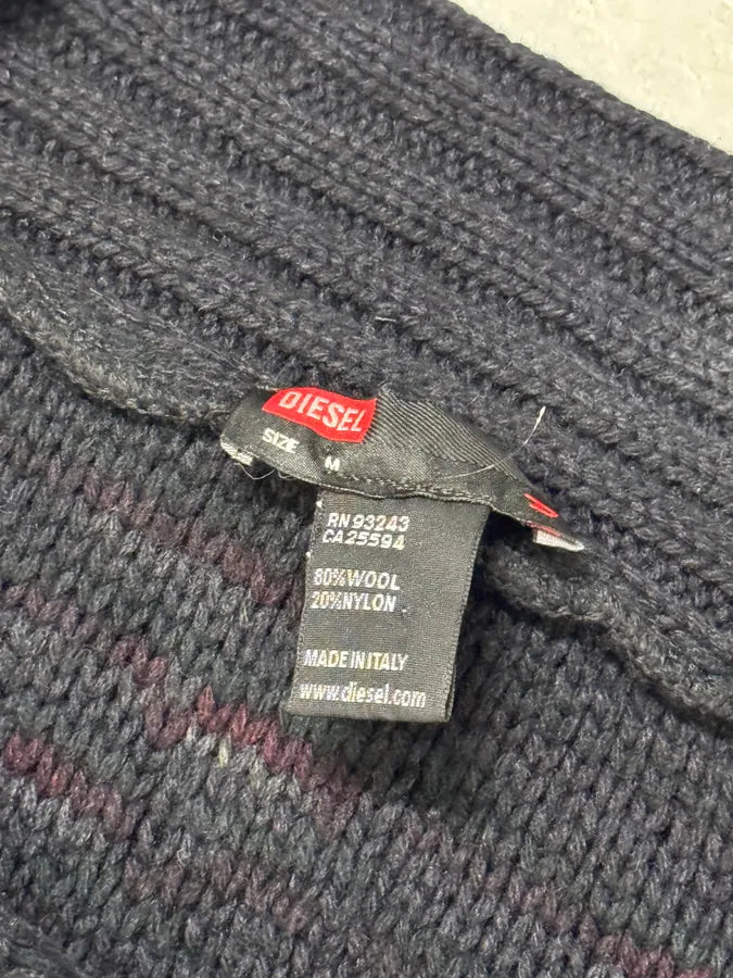 Diesel Black Wool Destroyed Distressed Long Coat rqSIUFE 4