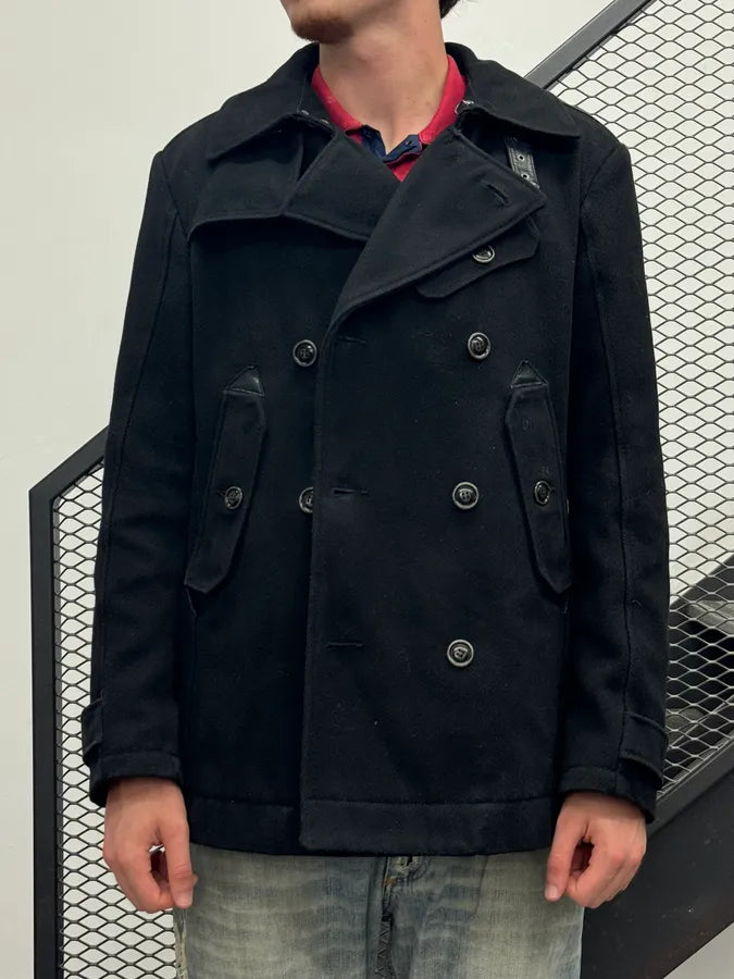 Diesel Black Wool Double-Breasted Coat KyKBFmJ 0