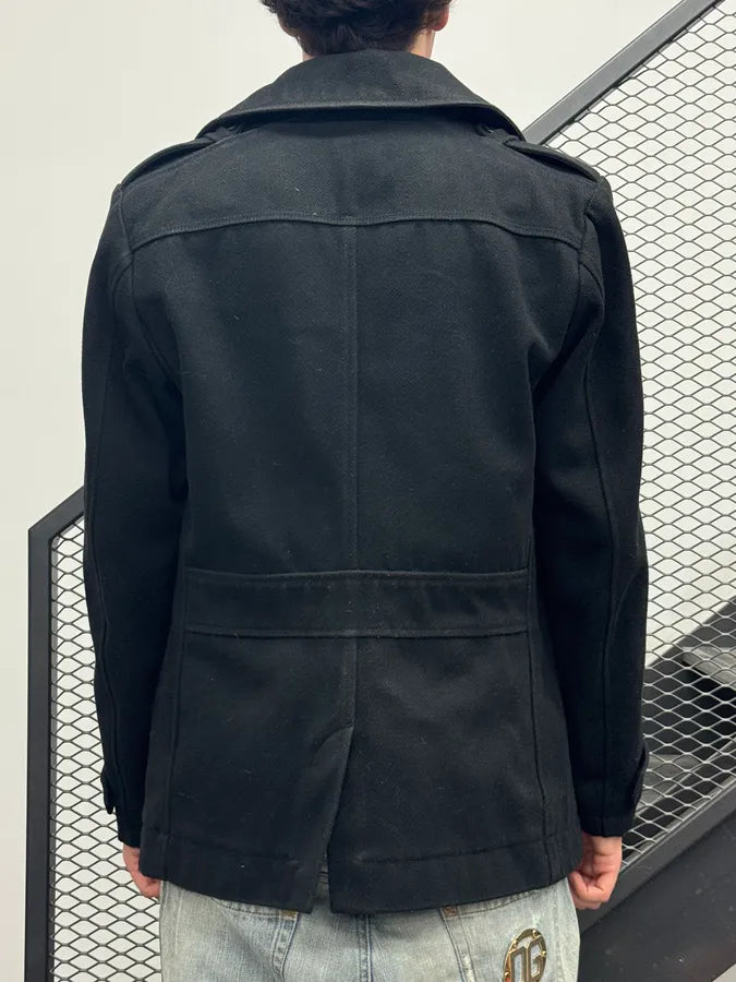 Diesel Black Wool Double-Breasted Coat KyKBFmJ 1
