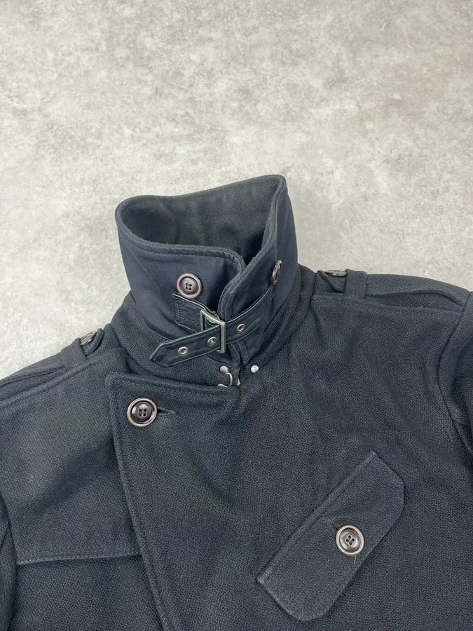 Diesel Black Wool Double-Breasted Coat KyKBFmJ 5