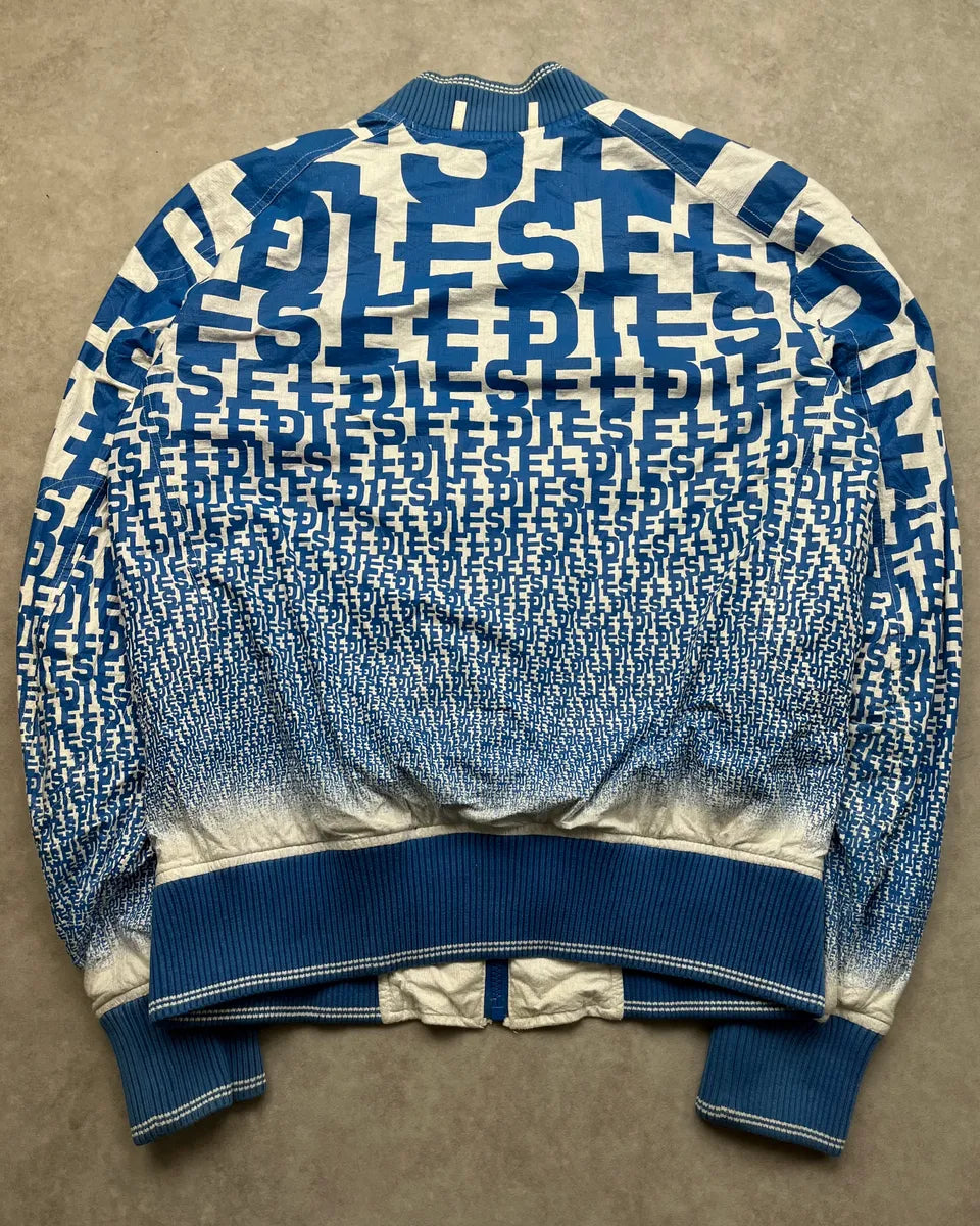 Diesel Blue All-Over Graphic White Bomber Jacket JkLDWle 7