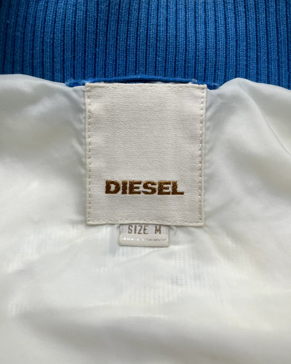 Diesel Blue All-Over Graphic White Bomber Jacket JkLDWle 9