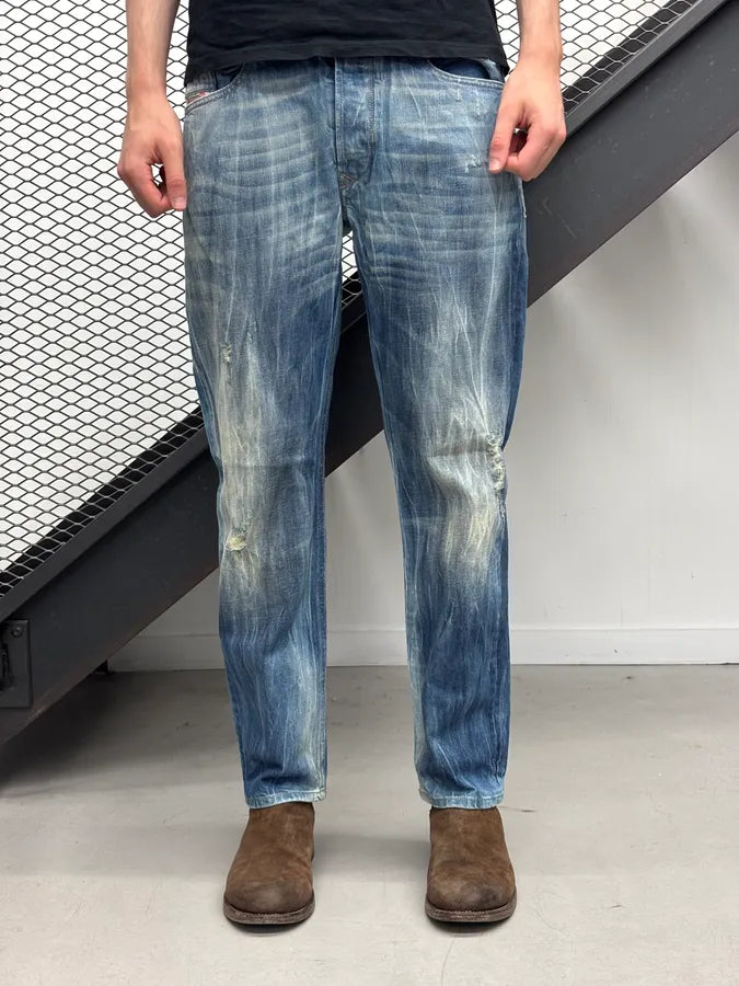 Diesel Blue Irregular Denim Jeans nuTtPmY 1