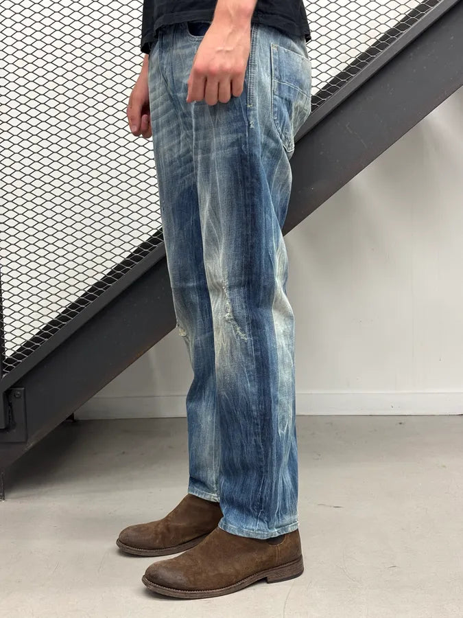 Diesel Blue Irregular Denim Jeans nuTtPmY 2