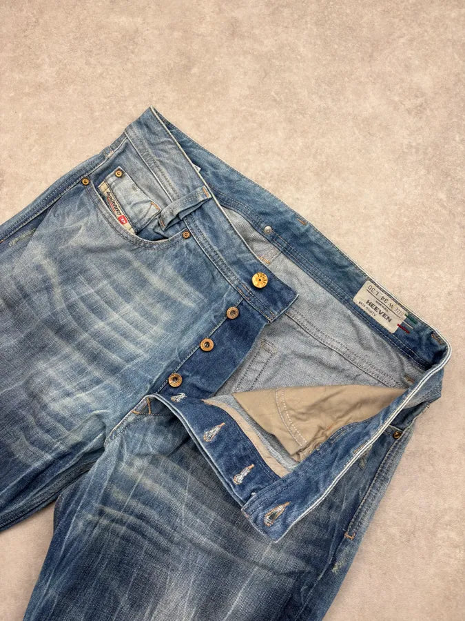 Diesel Blue Irregular Denim Jeans nuTtPmY 8