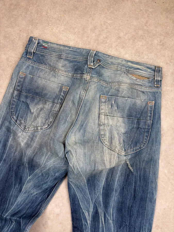 Diesel Blue Irregular Denim Jeans nuTtPmY 6