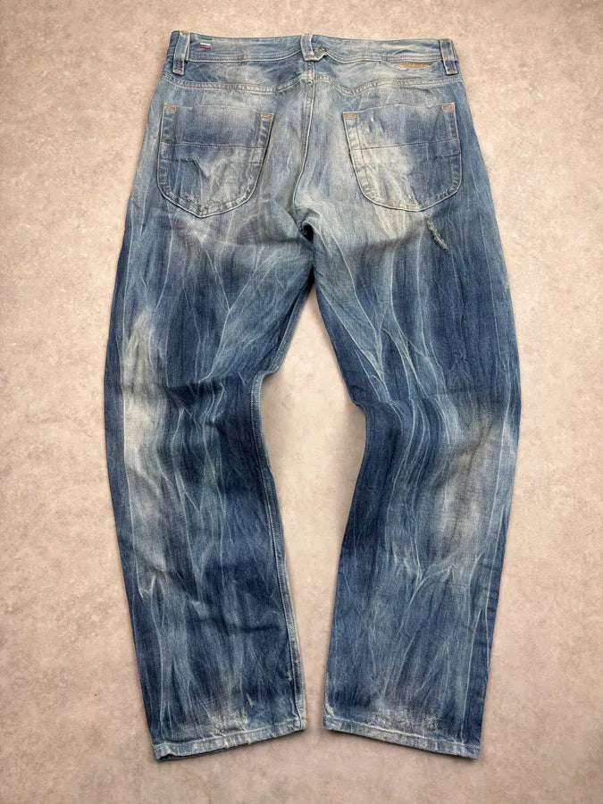 Diesel Blue Irregular Denim Jeans nuTtPmY 5