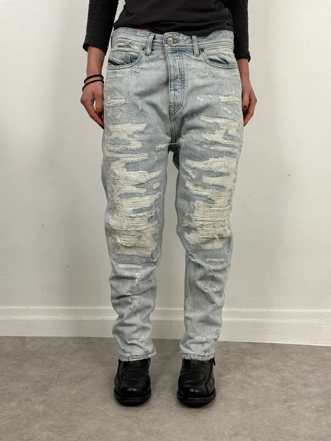 Diesel Blue Distressed Denim Jeans Ghelcvj 0