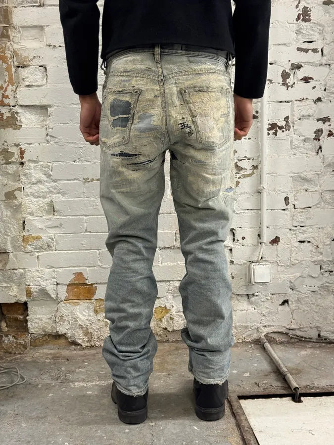 Diesel Blue Distressed Faded Slim Denim Jeans SdjXVrh 3