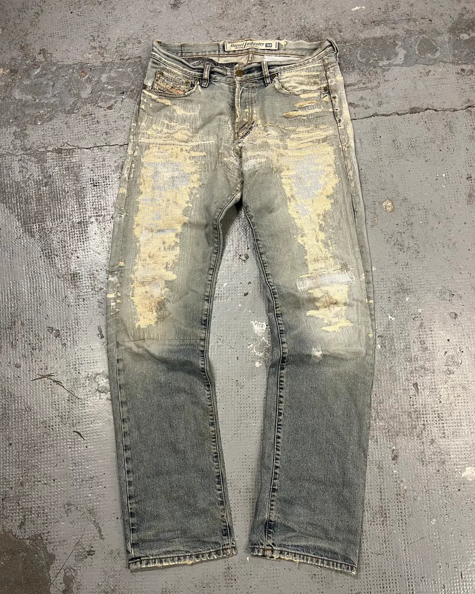 Diesel Blue Distressed Faded Slim Denim Jeans SdjXVrh 0