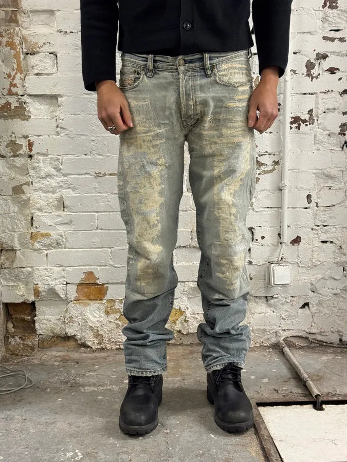 Diesel Blue Distressed Faded Slim Denim Jeans SdjXVrh 1